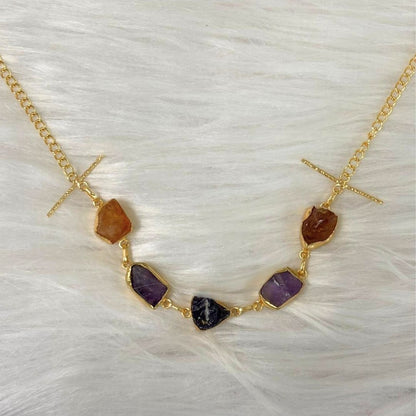Gold Plated Semi Precious Stones Choker
