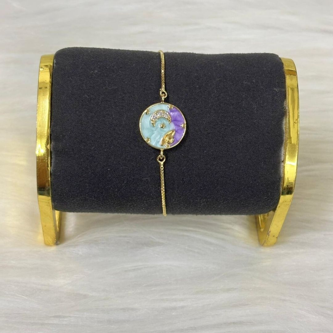 Gold-Plated Half-Moon Adjustable Bracelet