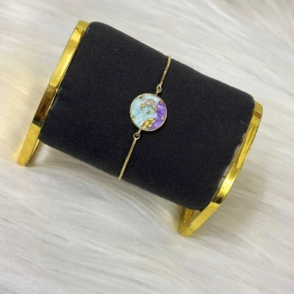 Gold-Plated Half-Moon Adjustable Bracelet