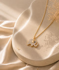 Elephant Charm Evil Eye Pendant Necklace