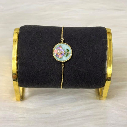 Gold Plated Floral Charm Bracelet