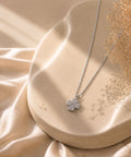 Rhodium Plated Clover Pendant with CZ Stones