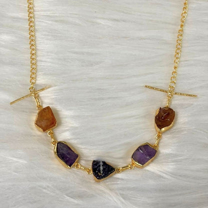 Gold Plated Semi Precious Stones Choker