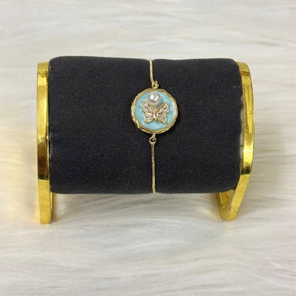 Butterfly Pearl Gold-Plated Bracelet