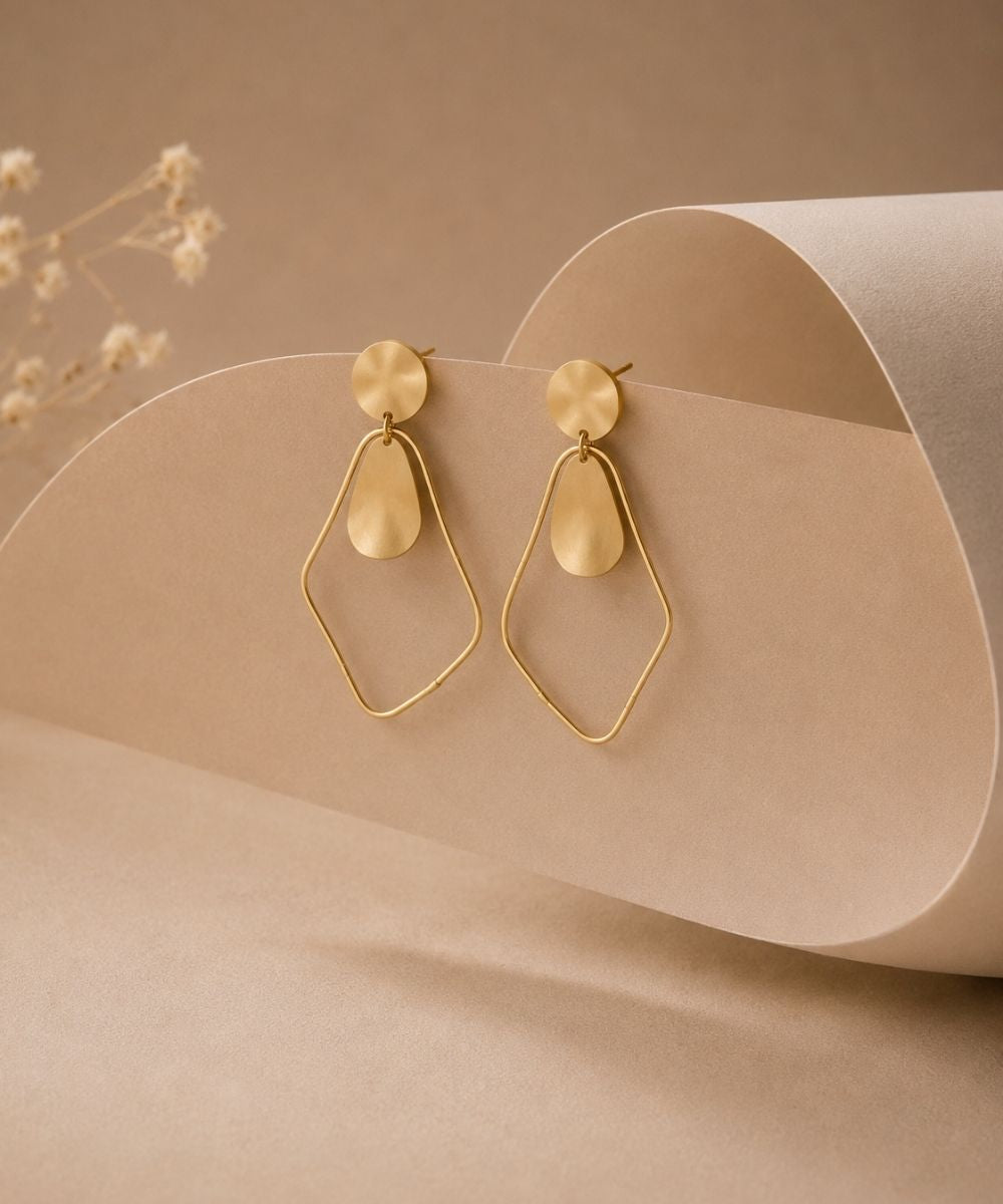 Gold Plated Geometric Earrings