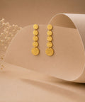 Gold Plated Moon Disc Earrings