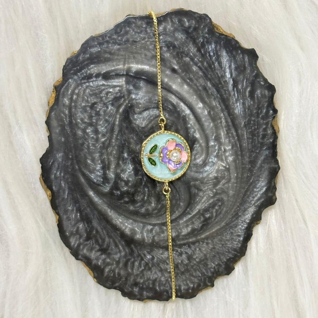 Gold Plated Floral Charm Bracelet