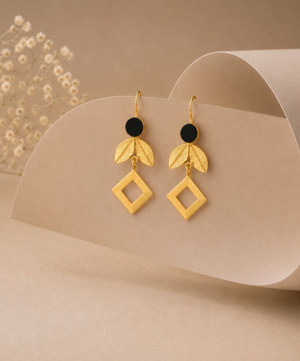 Gold Plated Leaf Earrings