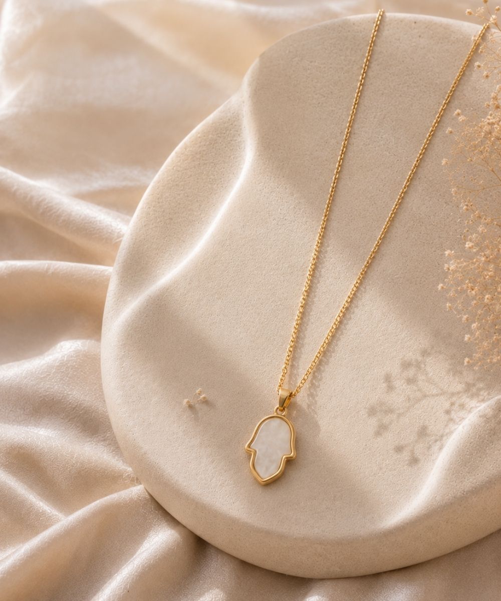 Gold‑Plated Hamsa Charm Pendant Chain