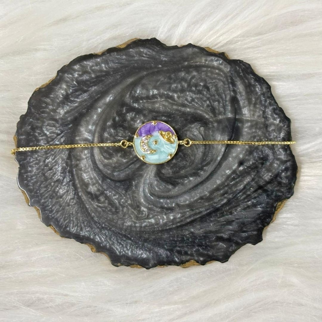 Gold-Plated Half-Moon Adjustable Bracelet