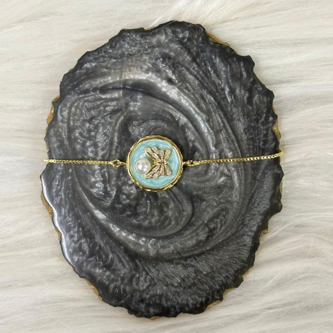 Butterfly Pearl Gold-Plated Bracelet