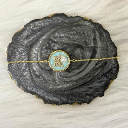 Butterfly Pearl Gold-Plated Bracelet