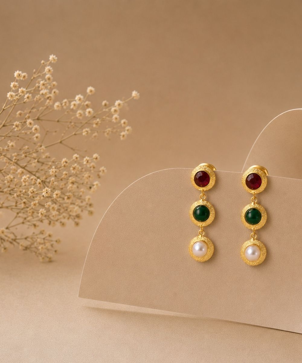 Gold Plated Semi-Cultured Pearl Drop Earrings