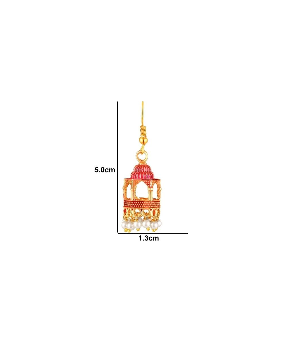 Gold Plated Jarokha Jhumki Earrings