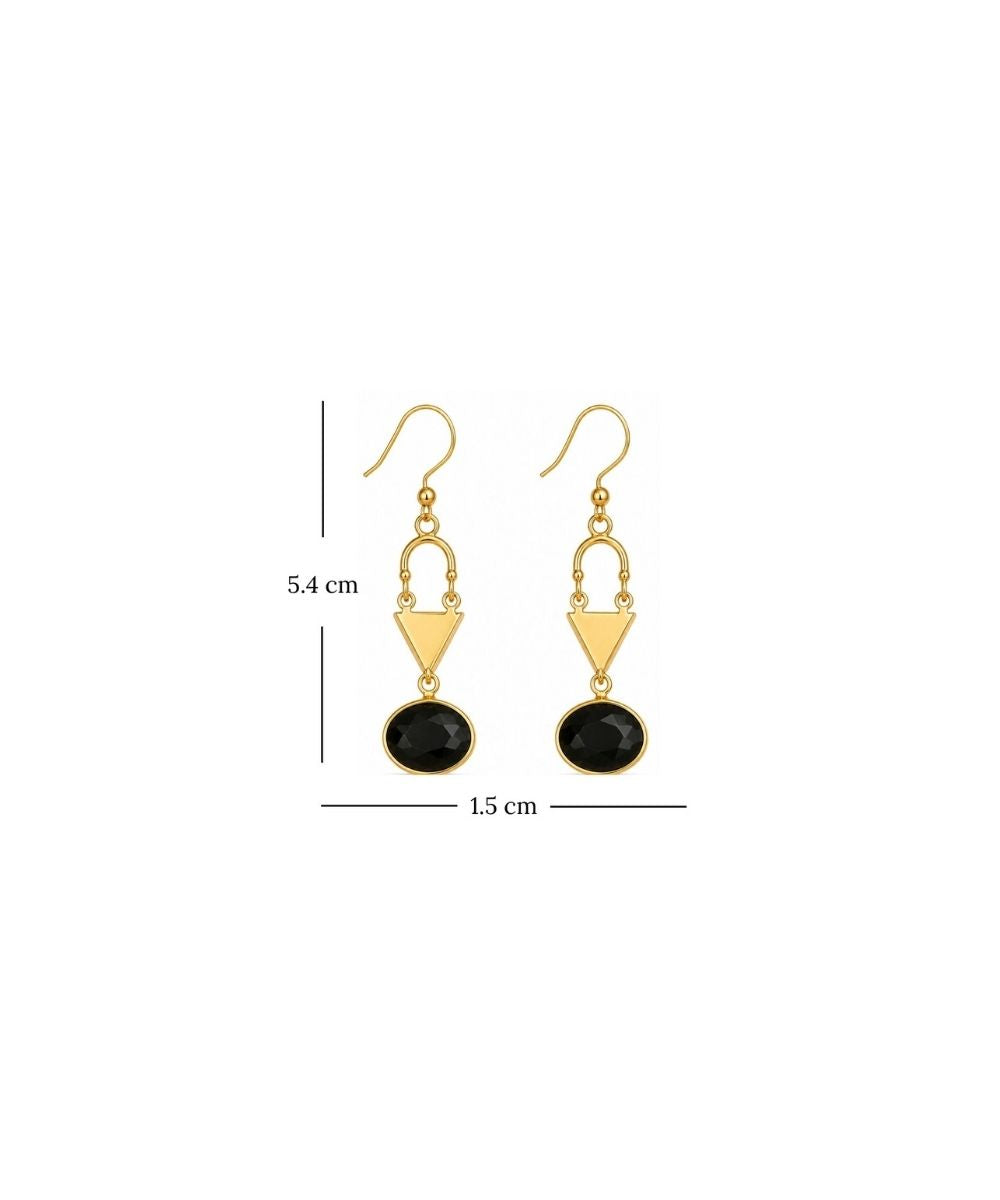 Gold Plated Grey Cubic Ziconia Drop Earrings