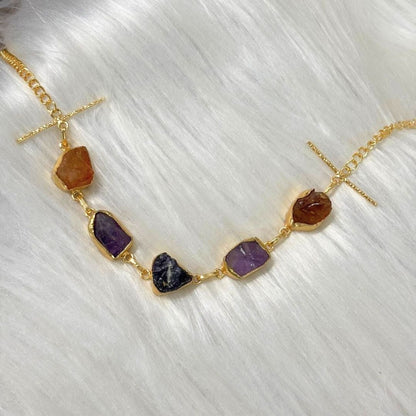 Gold Plated Semi Precious Stones Choker