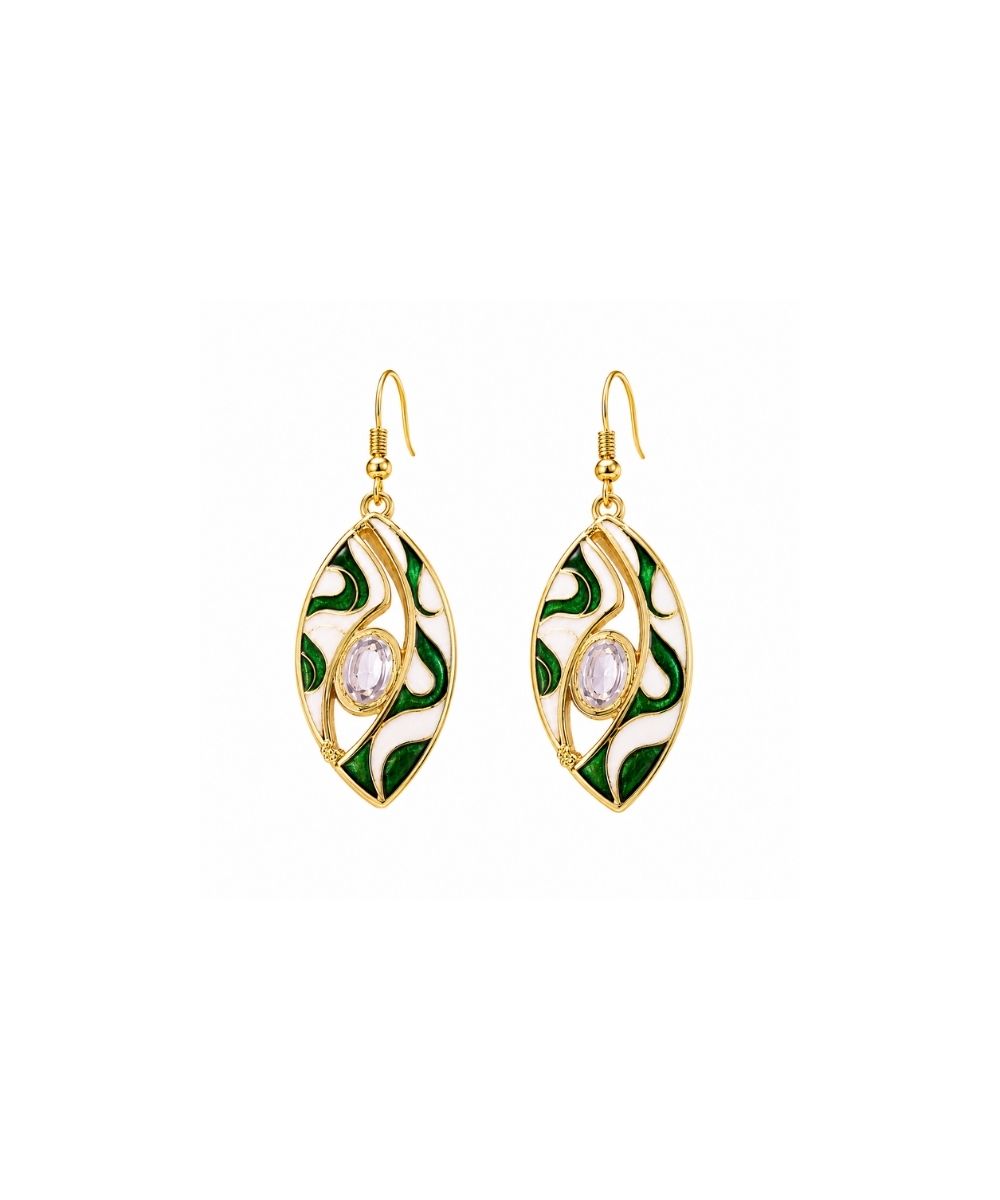 Gold-Plated Kundan Drop Earrings