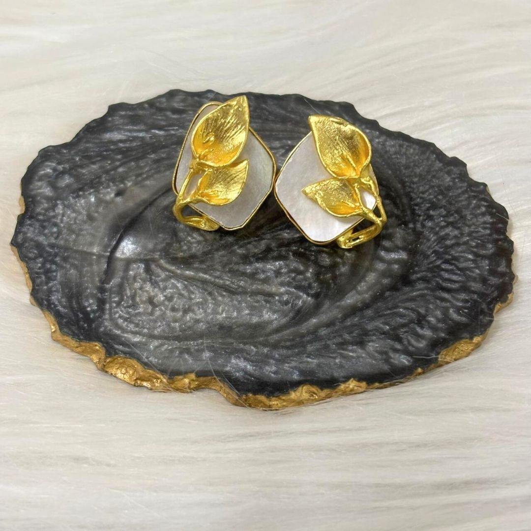 Gold Plated Mother of Pearl Earrings