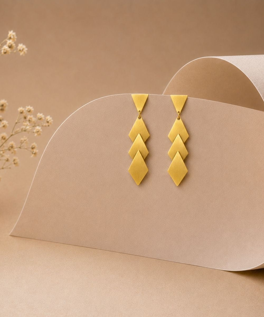 Gold Plated Geometric Earrings