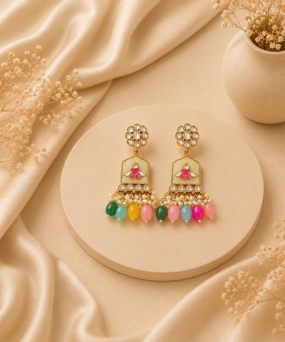 Gold Plated Kundan Earrings