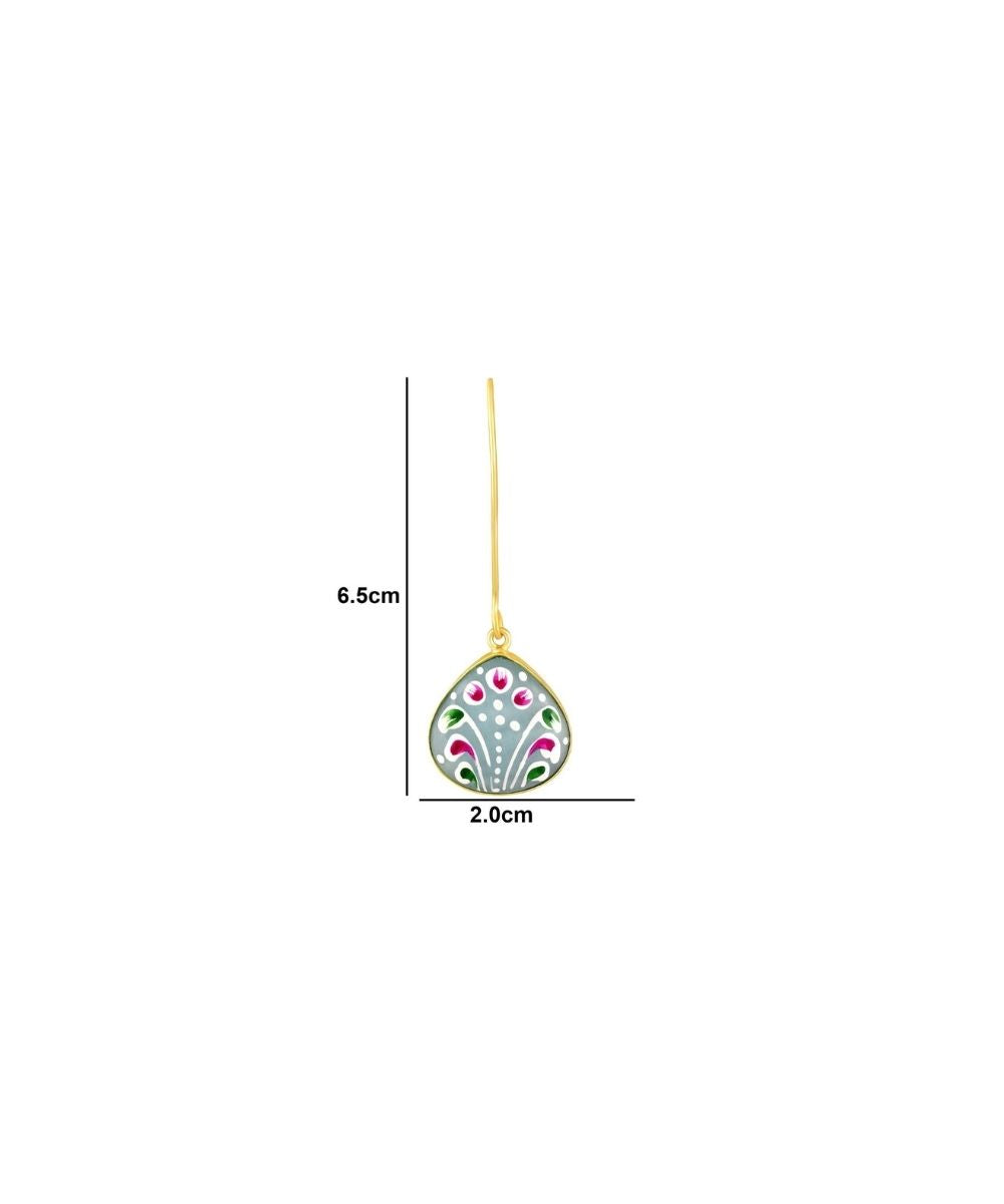 Gold Plated Hand-Painted Drop Earrings