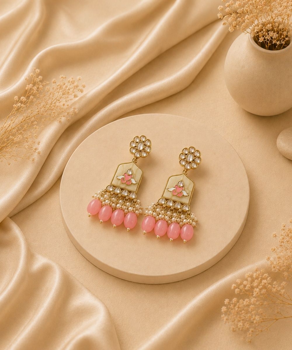 Gold Plated Kundan Earrings