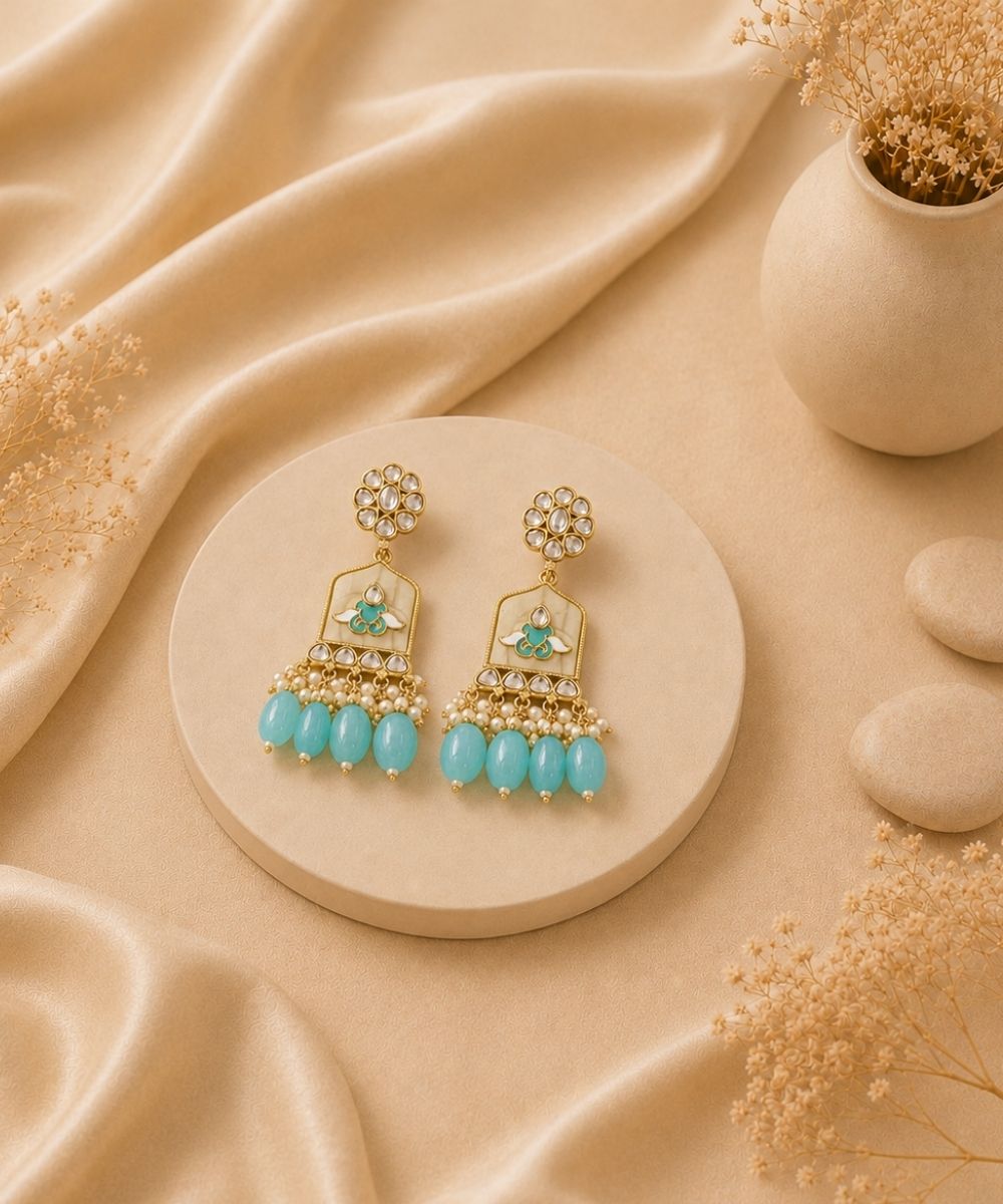 Gold Plated Kundan Earrings