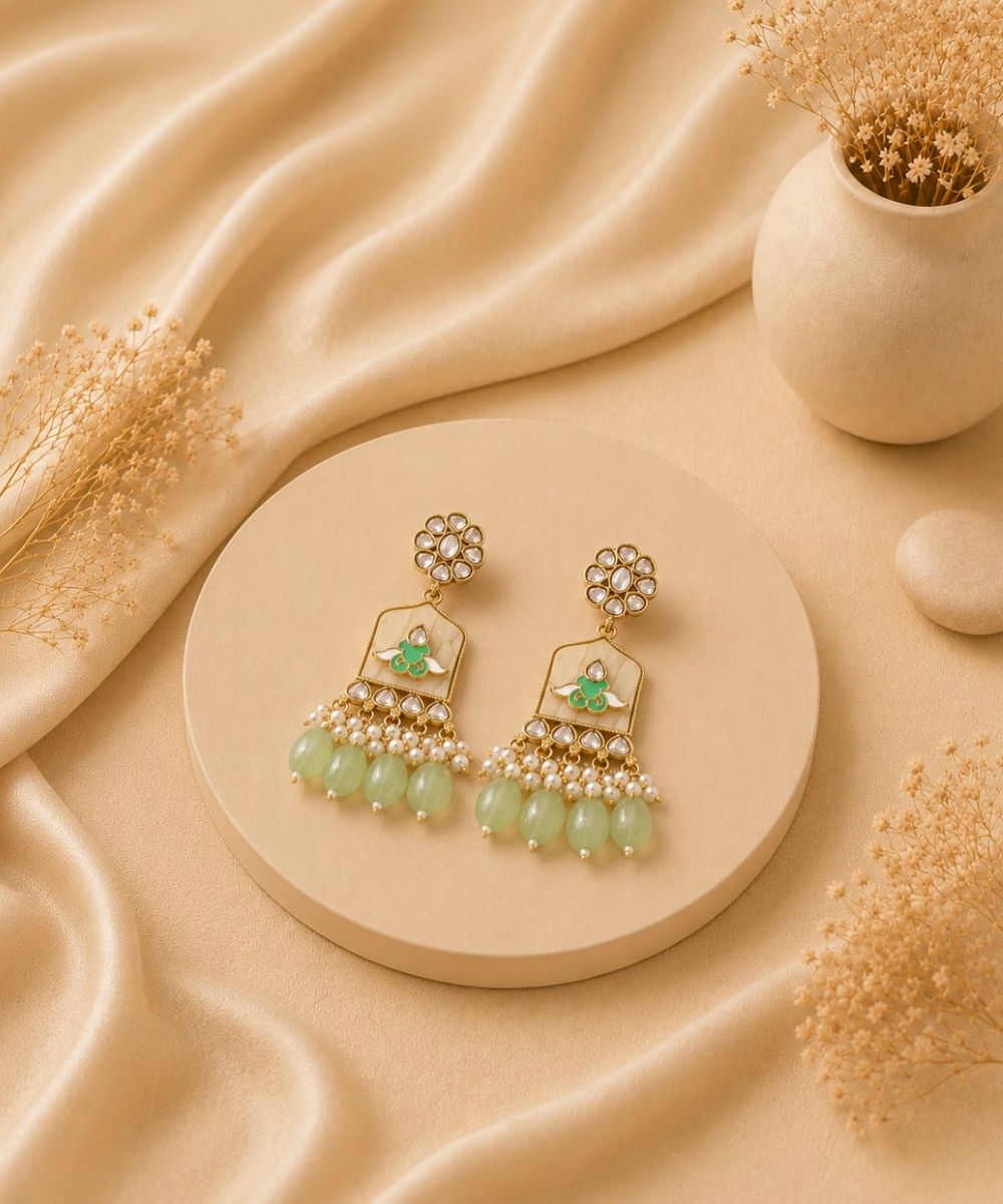 Gold Plated Kundan Earrings