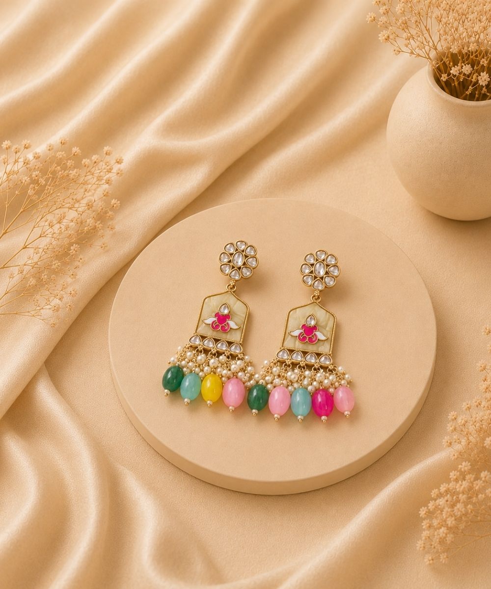 Gold Plated Kundan Earrings
