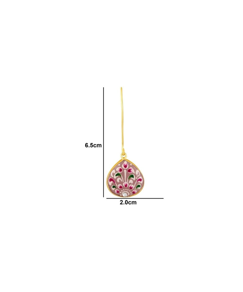 Gold Plated Hand-Painted Drop Earrings