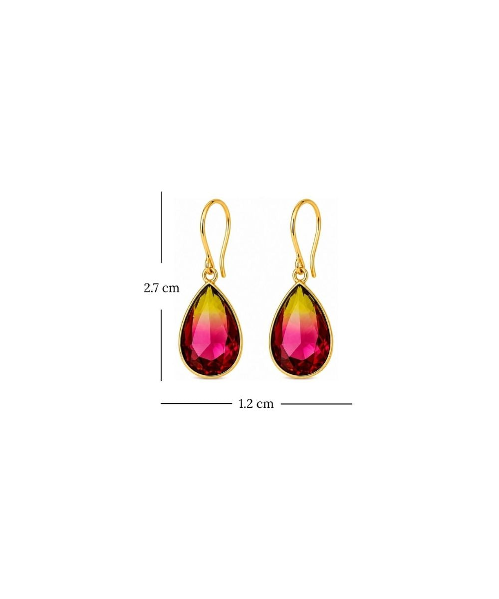Gold Plated Ombre Cubic Zirconia Drop Earrings