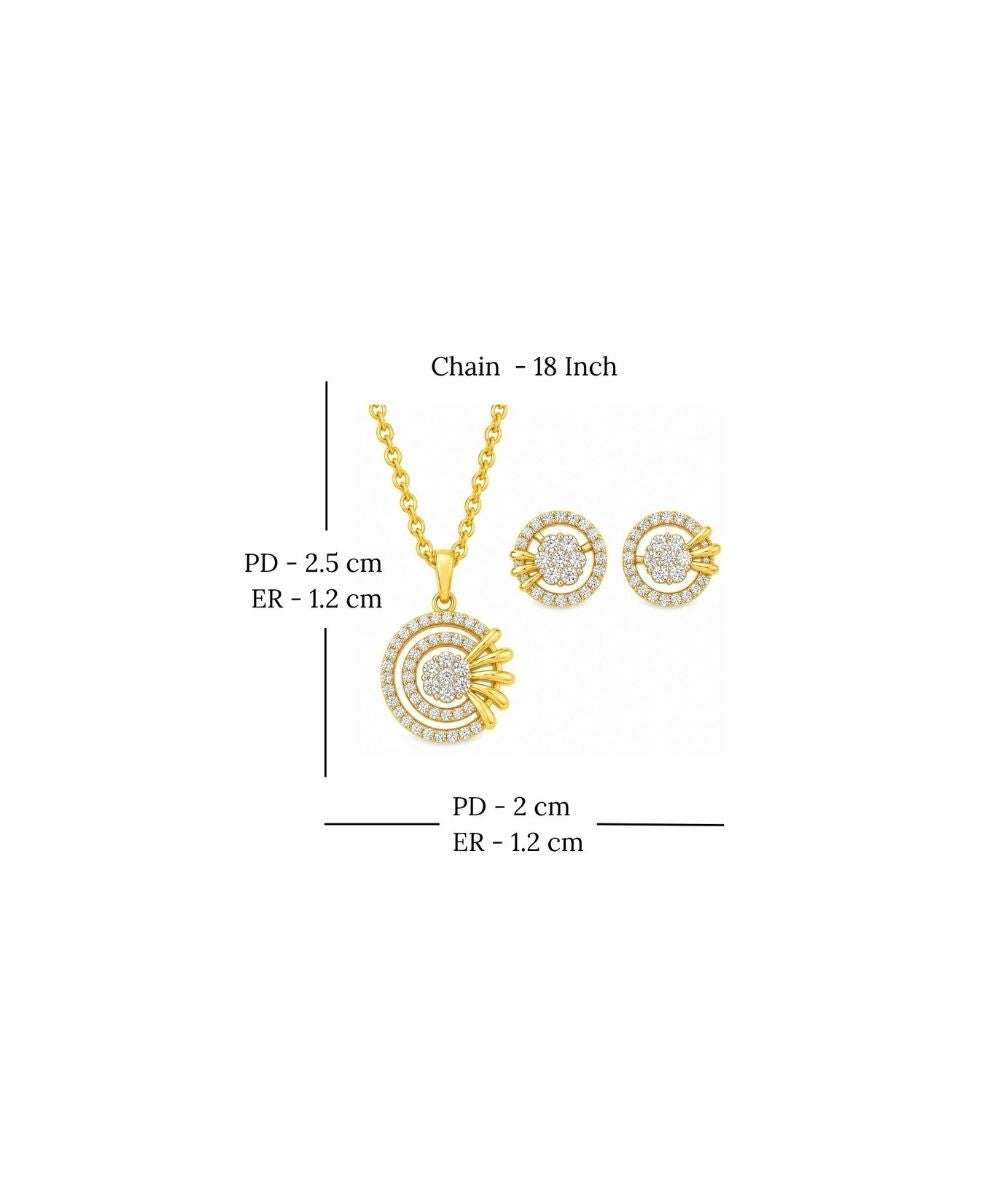 Gold Plated Cubic Zirconia Pendant Set