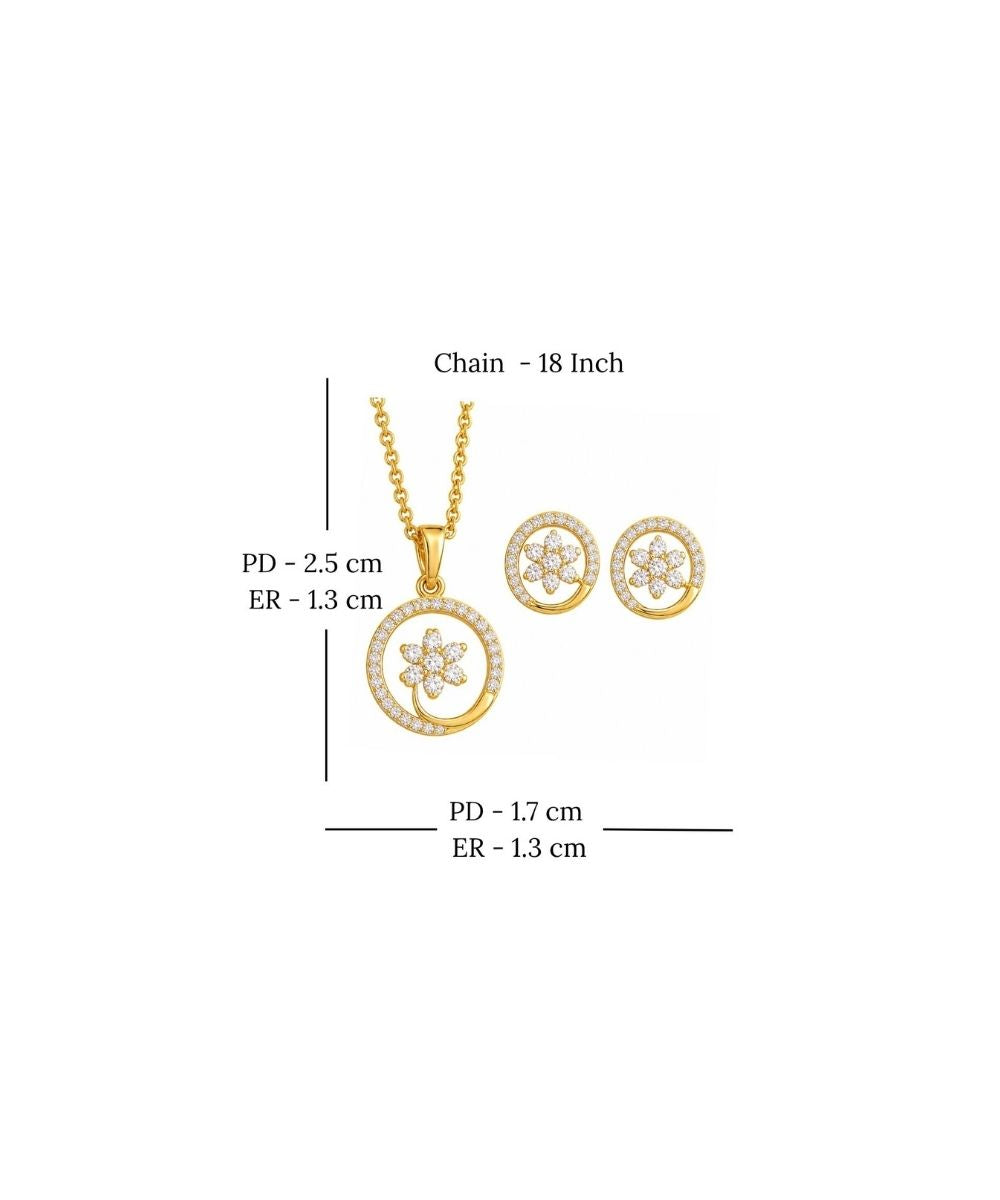 Gold Plated Cubic Zirconia Pendant Set