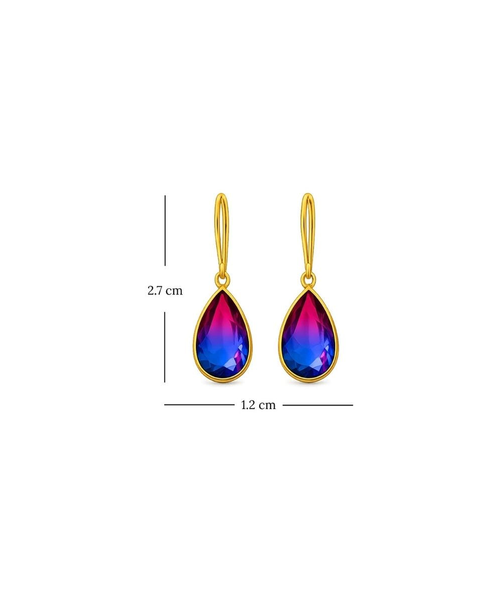 Gold Plated Ombre Cubic Zirconia Drop Earrings