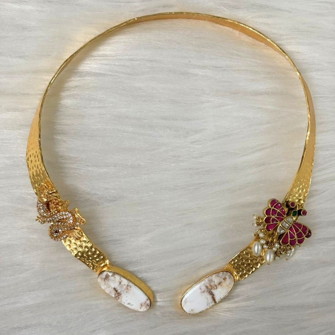 Butterfly Gold-Plated Open Collar Necklace