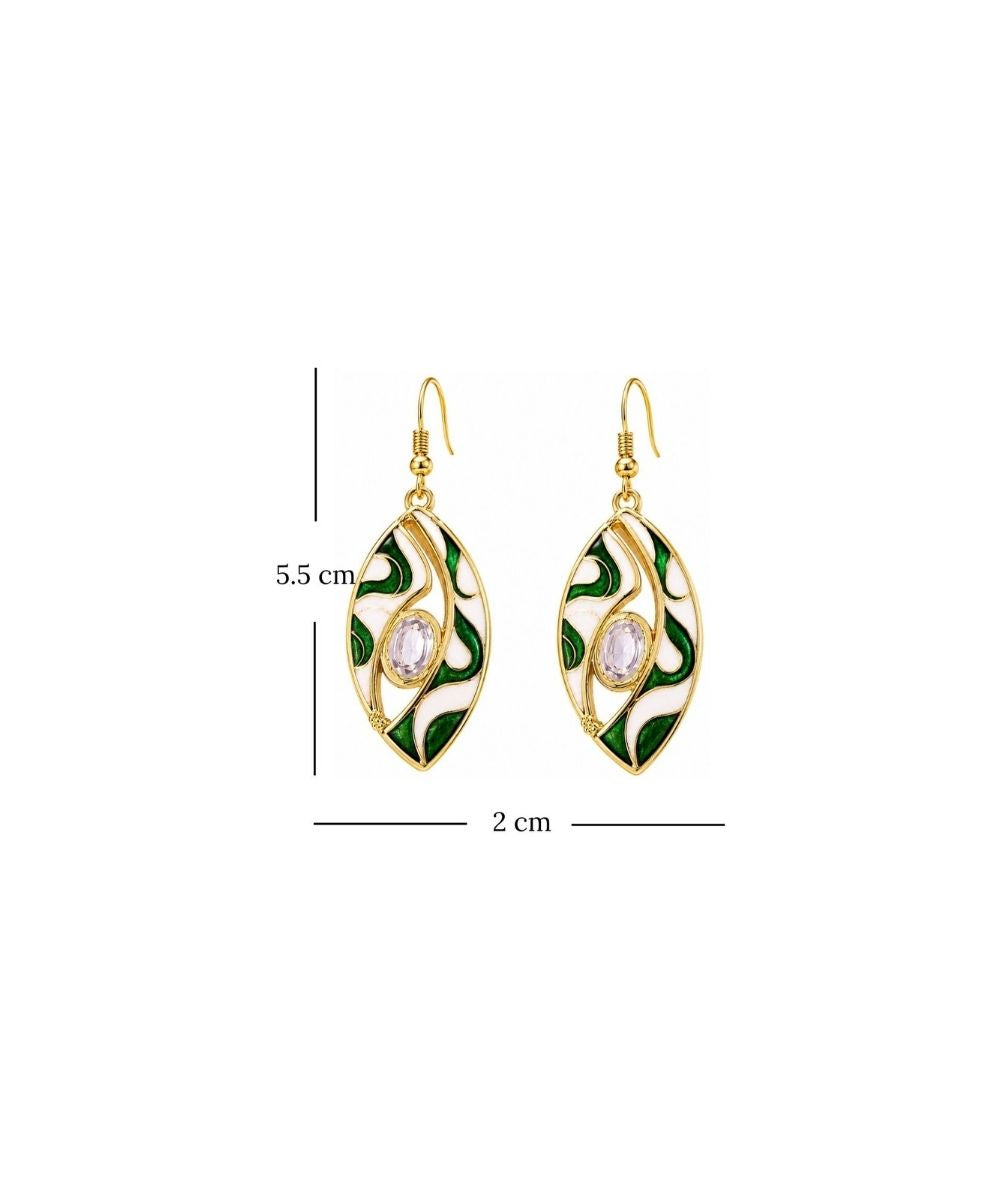 Gold-Plated Kundan Drop Earrings