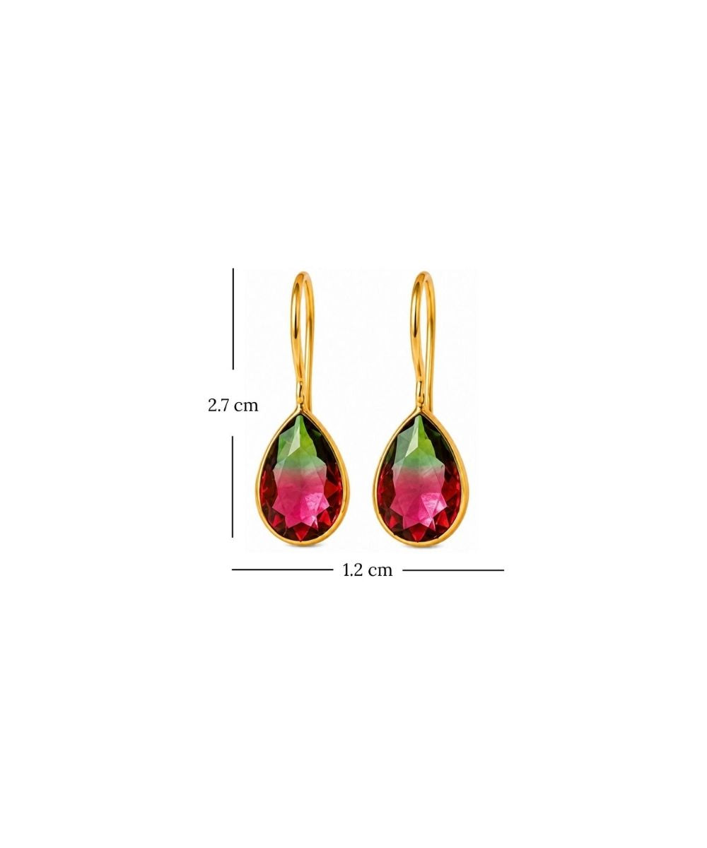 Gold Plated Ombre Cubic Zirconia Drop Earrings
