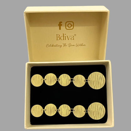 Gold Plated Moon Disc Earrings