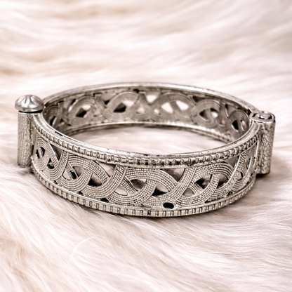 Oxidized Zig-Zag Statement Bangle