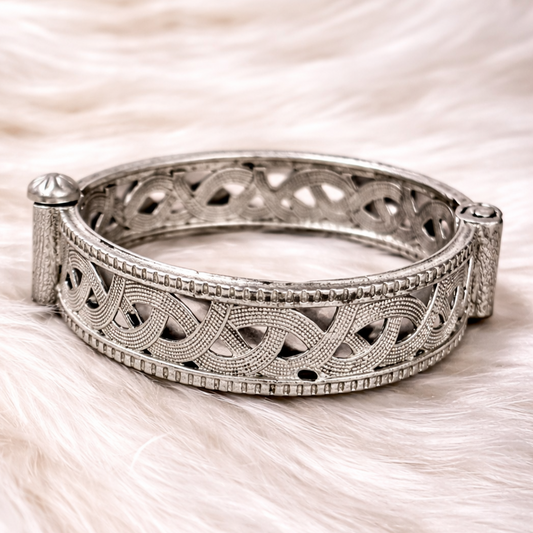 Oxidized Zig-Zag Statement Bangle