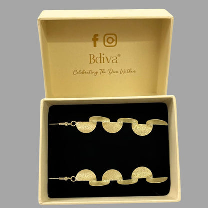 Gold Plated Semi-Circle Drop Earrings