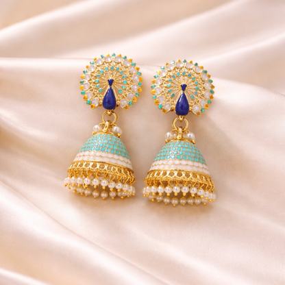 Gold Plated Peacock Earrings