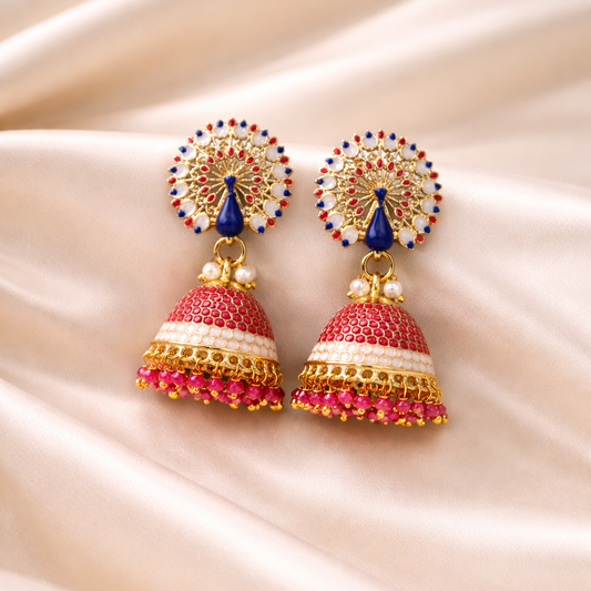 Gold Plated Peacock Earrings