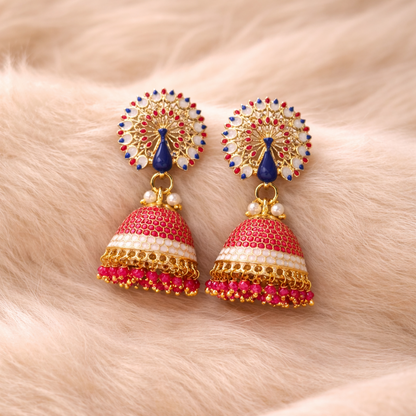 Gold Plated Peacock Earrings