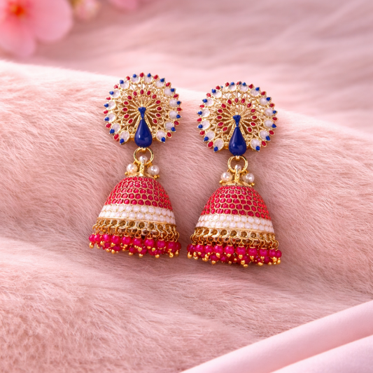 Gold Plated Peacock Earrings