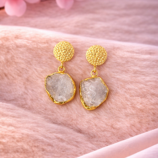 Gold Plated Semi-Precious Stone Earrings
