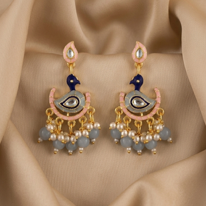 Gold Plated Peacock Earrings