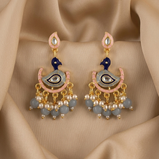 Gold Plated Peacock Earrings