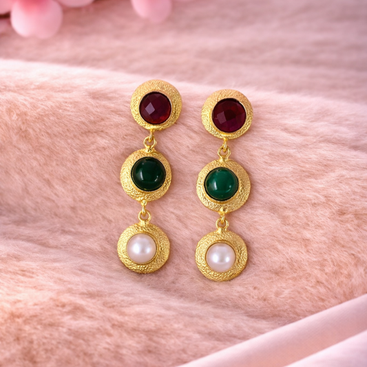 Gold Plated Semi-Cultured Pearl Earrings