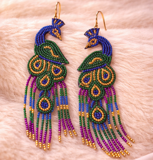 Multicolour Butterfly Seed Bead Earrings